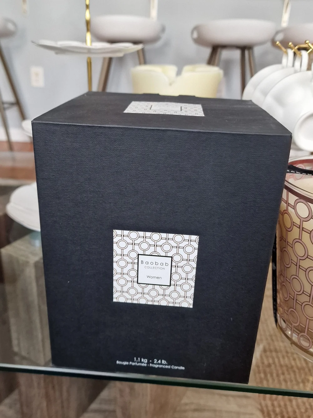 Baobab Collection Women Decorative Pink Glass Scented Candle
